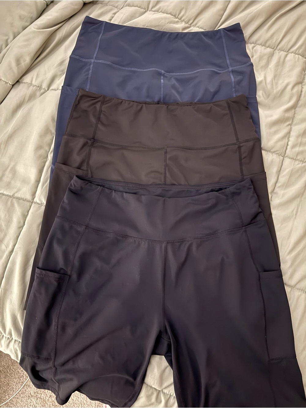 SHEIN Women’s High-Rise Athletic Shorts - Navy, Charcoal, Black
